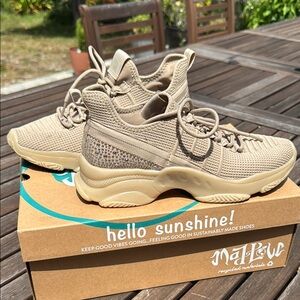 Mad Love Mandy Tan Rhinestone Sneakers